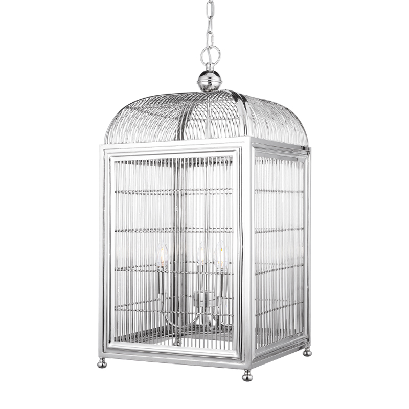 Люстра клетка Bird cage chrome Lantern Falcon Хром в Ульяновске | Loft Concept 