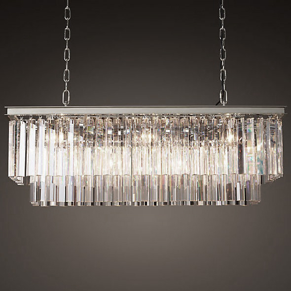 Люстра RH 1920S ODEON CLEAR GLASS FRINGE nickel Хром в Ульяновске | Loft Concept 