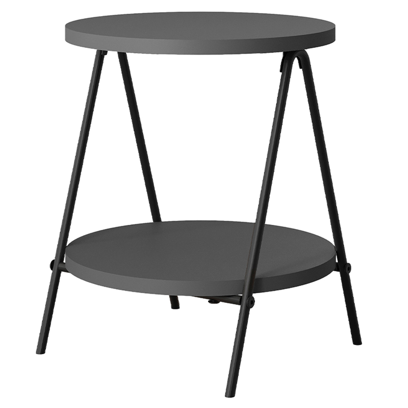 Стол приставной с 2-мя круглыми столешницами цвета антрацит ESSEL SIDE TABLE ANTHRACITE Антрацит Черный в Ульяновске | Loft Concept 