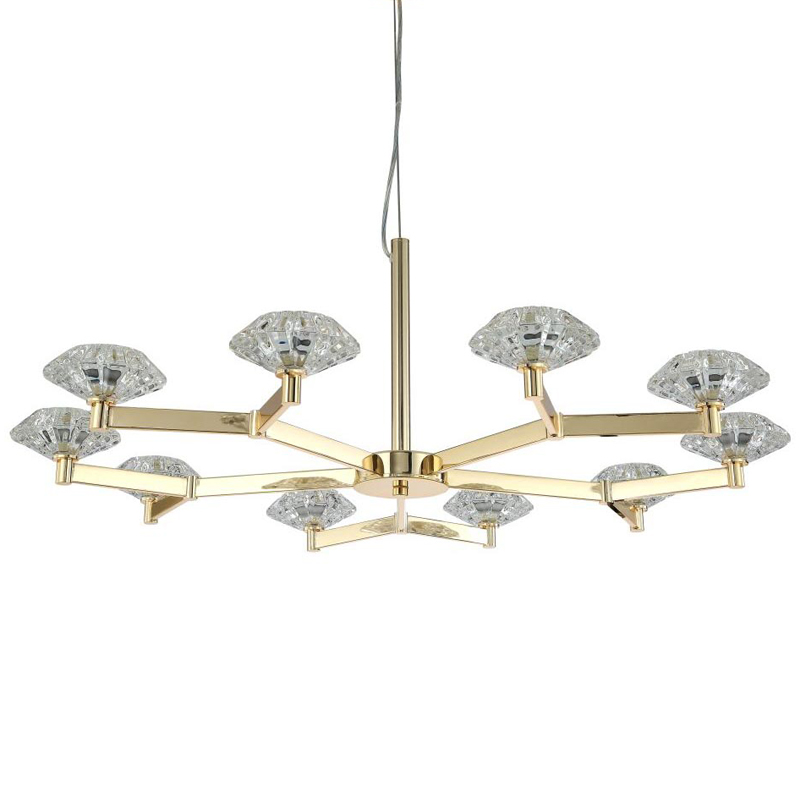 Люстра Yerker Chandelier Gold 10 Глянцевое золото Прозрачный в Ульяновске | Loft Concept 