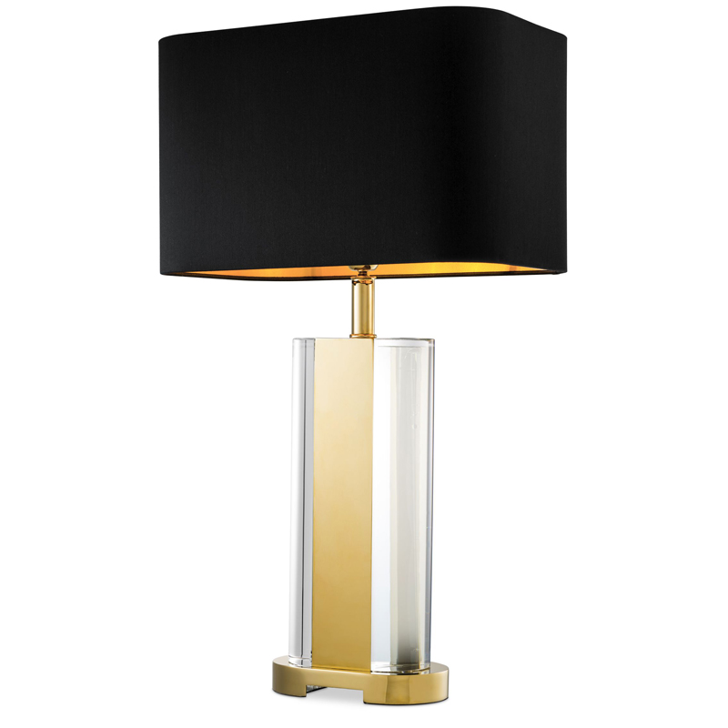 Настольная лампа Eichholtz Table Lamp Vittore Прозрачный Черный Глянцевое золото в Ульяновске | Loft Concept 