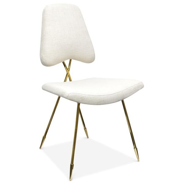 Стул Jonathan Adler Maxime Dining stool Бежево-серый Золотой в Ульяновске | Loft Concept 