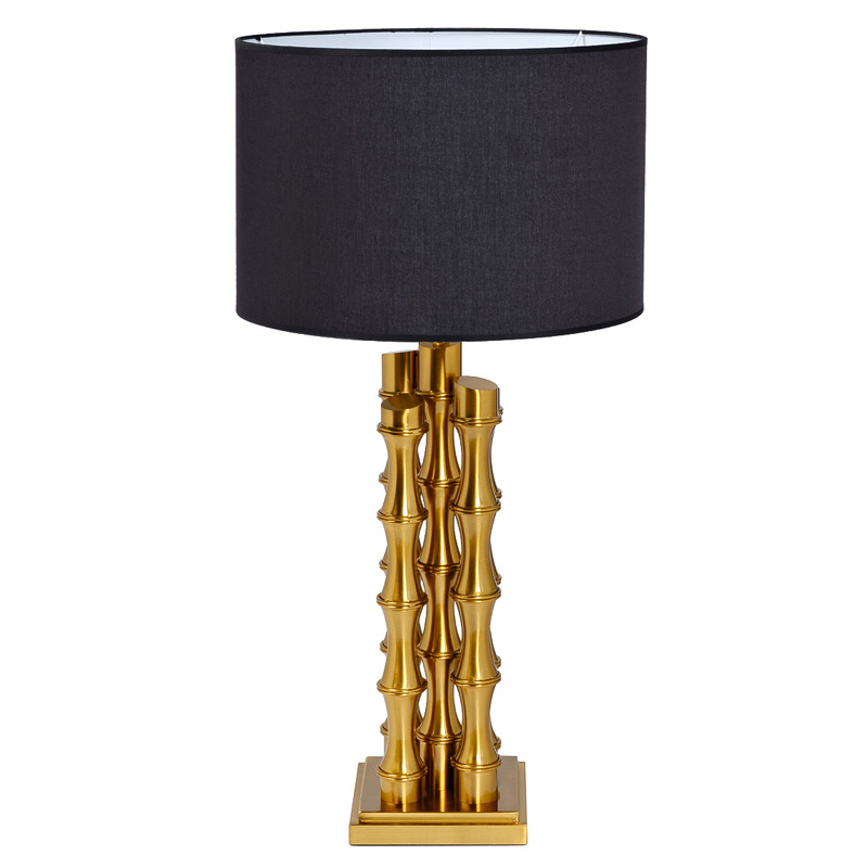 Настольная лампа с Черным Абажуром Damian Gold Table Lamp Глянцевое золото Черный в Ульяновске | Loft Concept 