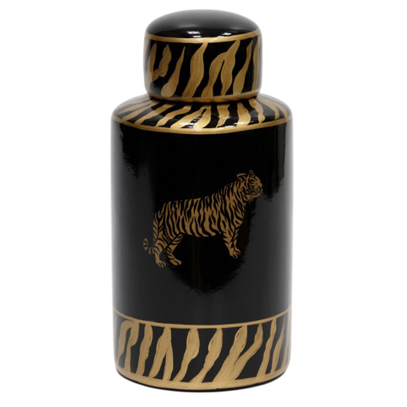 Ваза Tiger Vase black and gold Черный Золотой в Ульяновске | Loft Concept 