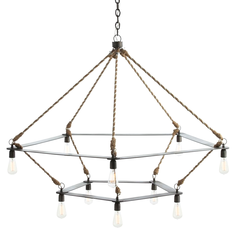 Люстра Arteriors MCINTYRE TWO TIERED CHANDELIER Черный Серый в Ульяновске | Loft Concept 