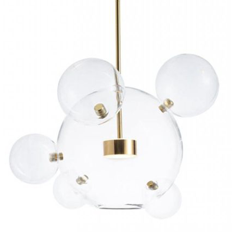 Подвесной Светильник Giopato & Coombes Bollr Pendant 6 BUBBLE LAMP золото Белый Золотой Прозрачное Стекло в Ульяновске | Loft Concept 