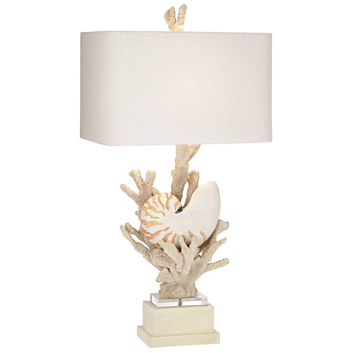 Nautilus Shell and White Coral Table Lamp Молочный Бежевый в Ульяновске | Loft Concept 