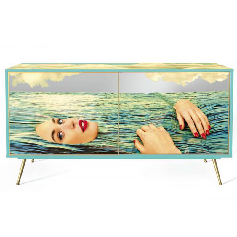 Комод Seletti Cabinet Sliding Door Sea Girl Мульти Золотой Шампань в Ульяновске | Loft Concept 