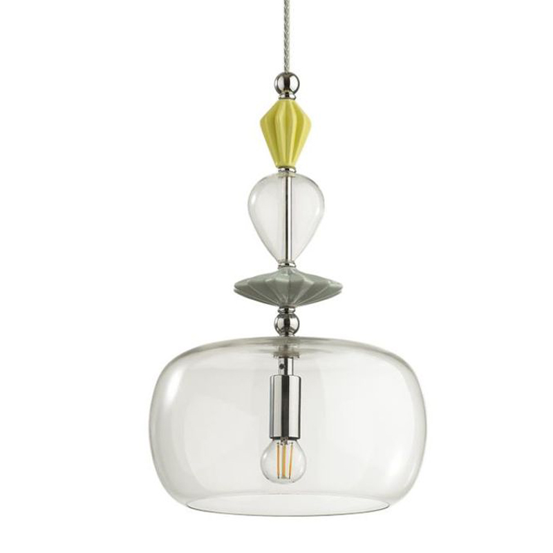 Подвесной светильник Iris Glas hanging lamp candy A chrome Прозрачное Стекло Прозрачный желтый Голубой Хром Прозрачный зеленый в Ульяновске | Loft Concept 