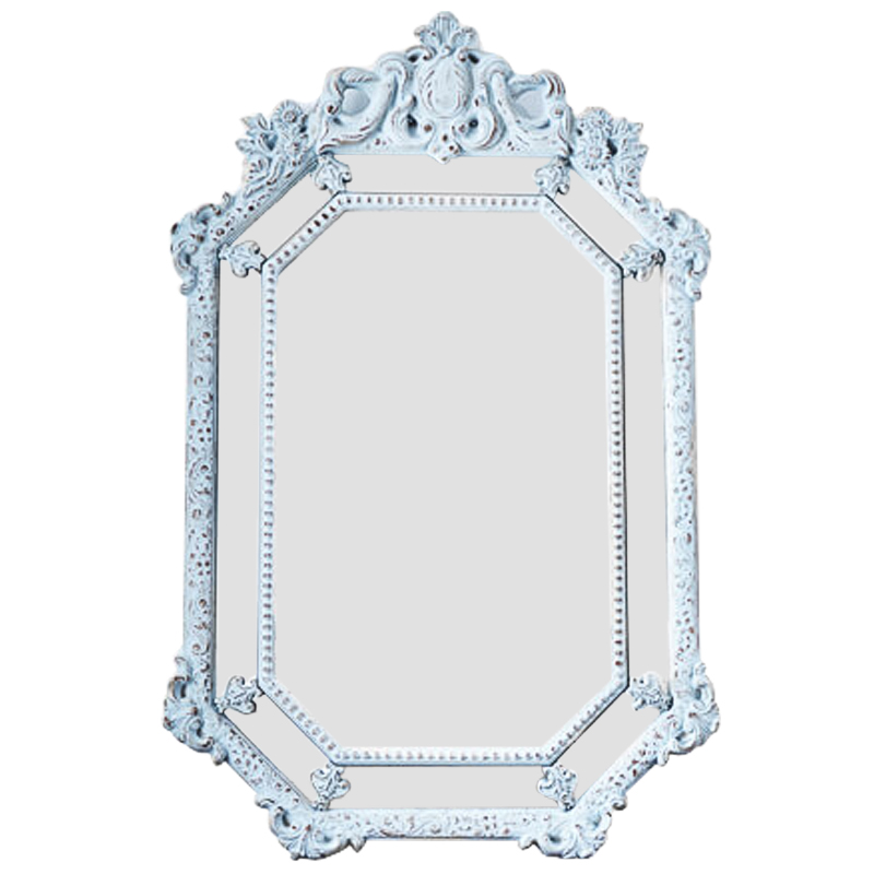 Зеркало Keppel Mirror Pastel Blue Винтажный голубой Античное зеркальное стекло в Ульяновске | Loft Concept 