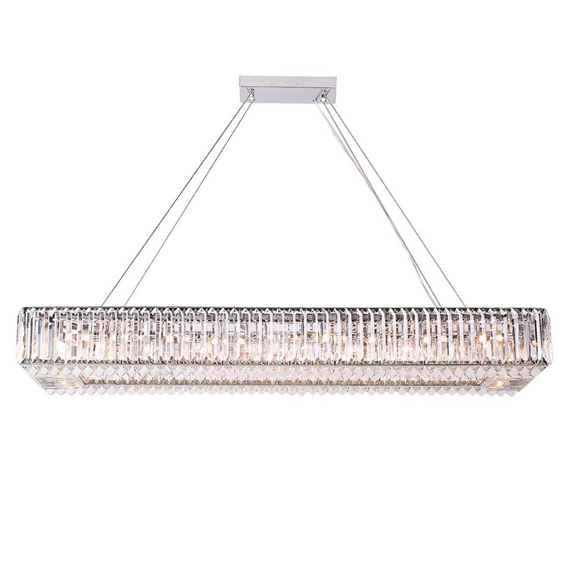 Люстра Darleen Crystal Nickel Rectangular Chandelier Никель Прозрачный (Transparent) в Ульяновске | Loft Concept 