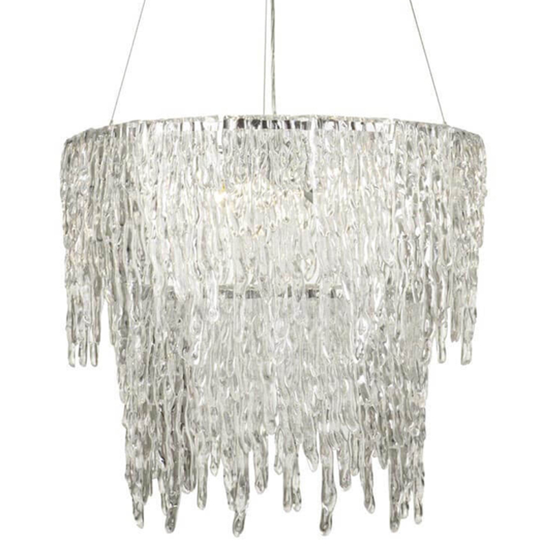 Люстра Cold Heart Silver Single two-tier Chandelier Хром Прозрачное Стекло в Ульяновске | Loft Concept 