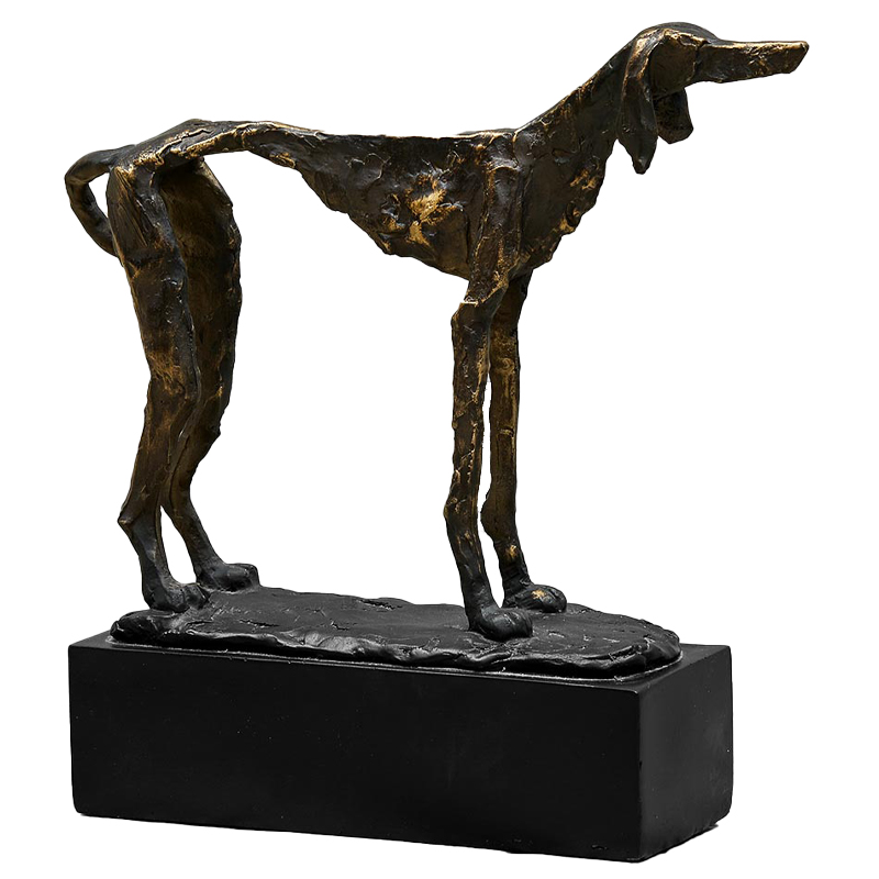 Статуэтка собака Giacometti Dog Statue Черный Золотой в Ульяновске | Loft Concept 