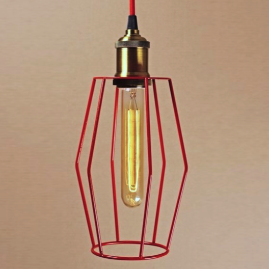 Подвесной светильник Wire Cage Pendant Spauk Red Красный в Ульяновске | Loft Concept 