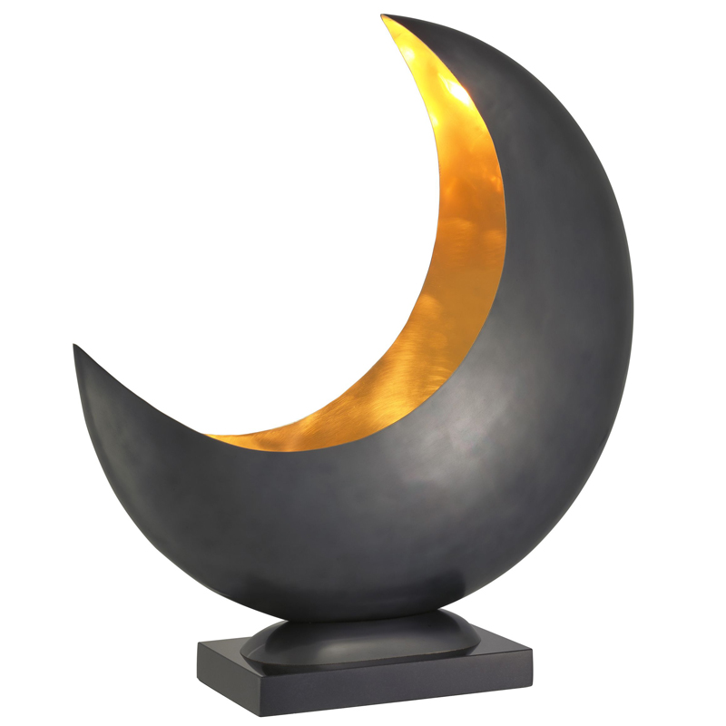 Настольная лампа Eichholtz Table Lamp Half Moon Латунь Черный в Ульяновске | Loft Concept 