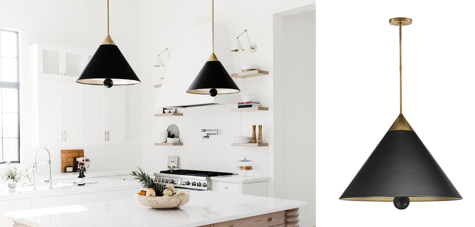 Подвесной светильник Cleo Pendant Brass & Black Подвесной светильник Cleo Pendant Brass & Black - Loft-Concept в Ульяновске