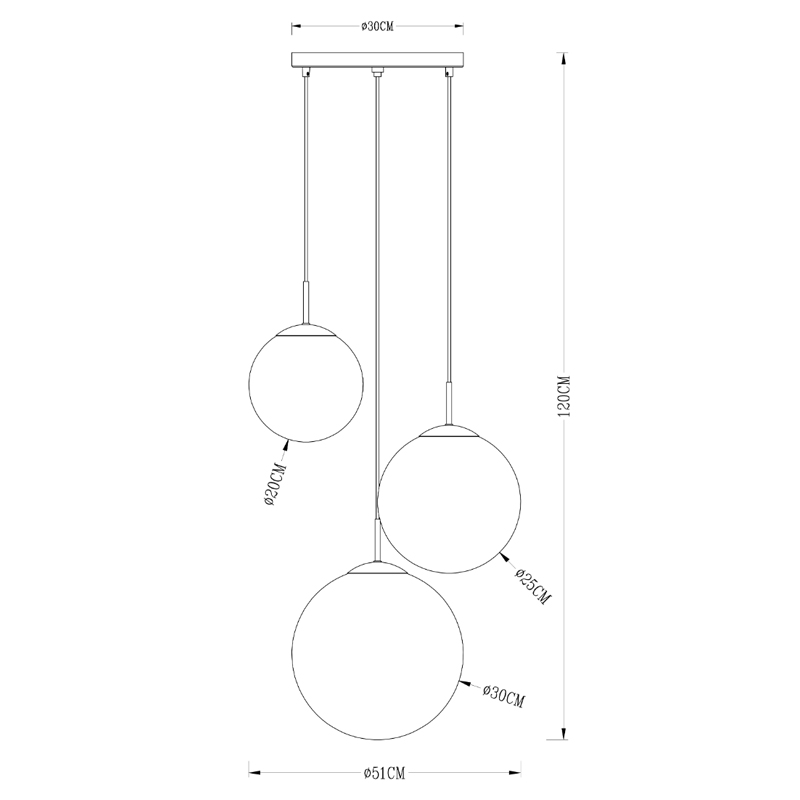 Люстра Ball Sunrise Pendant lamp smok 3 плафона в Ульяновске