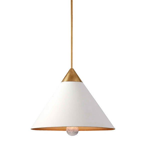 Подвесной светильник Cleo Pendant Brass & White Латунь Белый в Ульяновске | Loft Concept 