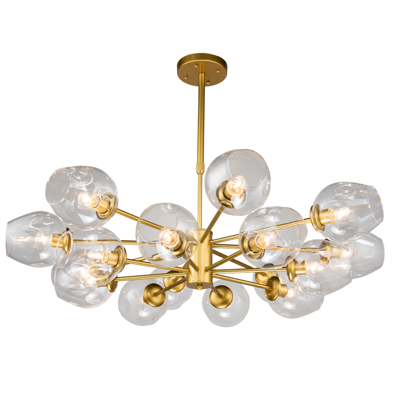 Люстра Branching Bubble Chandelier gold 16 Глянцевое золото Прозрачный в Ульяновске | Loft Concept 