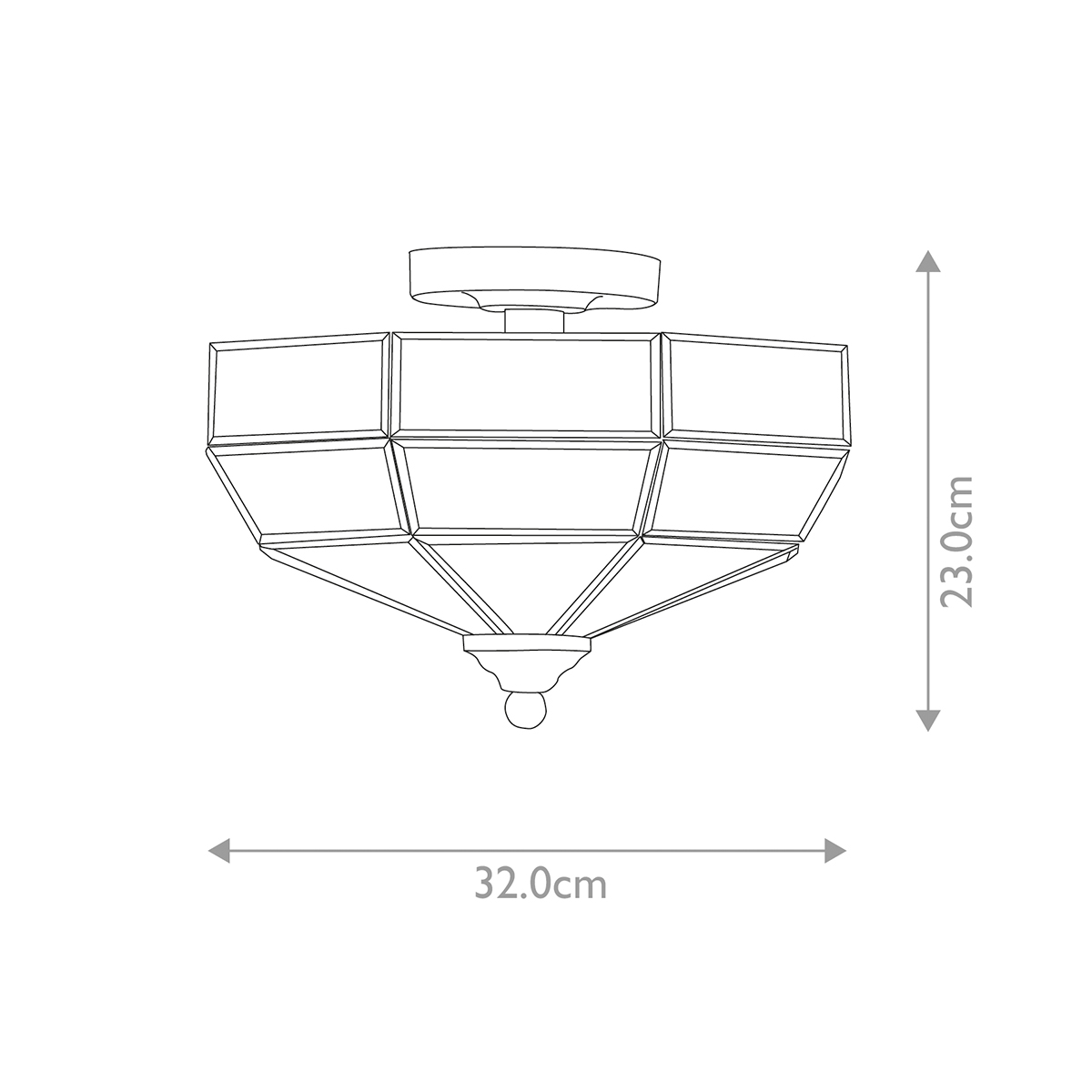 Потолочный светильник шестигранной формы с прозрачными стеклянным плафоном Elstead Lighting в Ульяновске