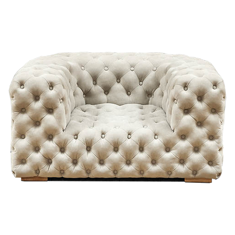 Кресло Soho Tufted Milk Armchair Молочный в Ульяновске | Loft Concept 