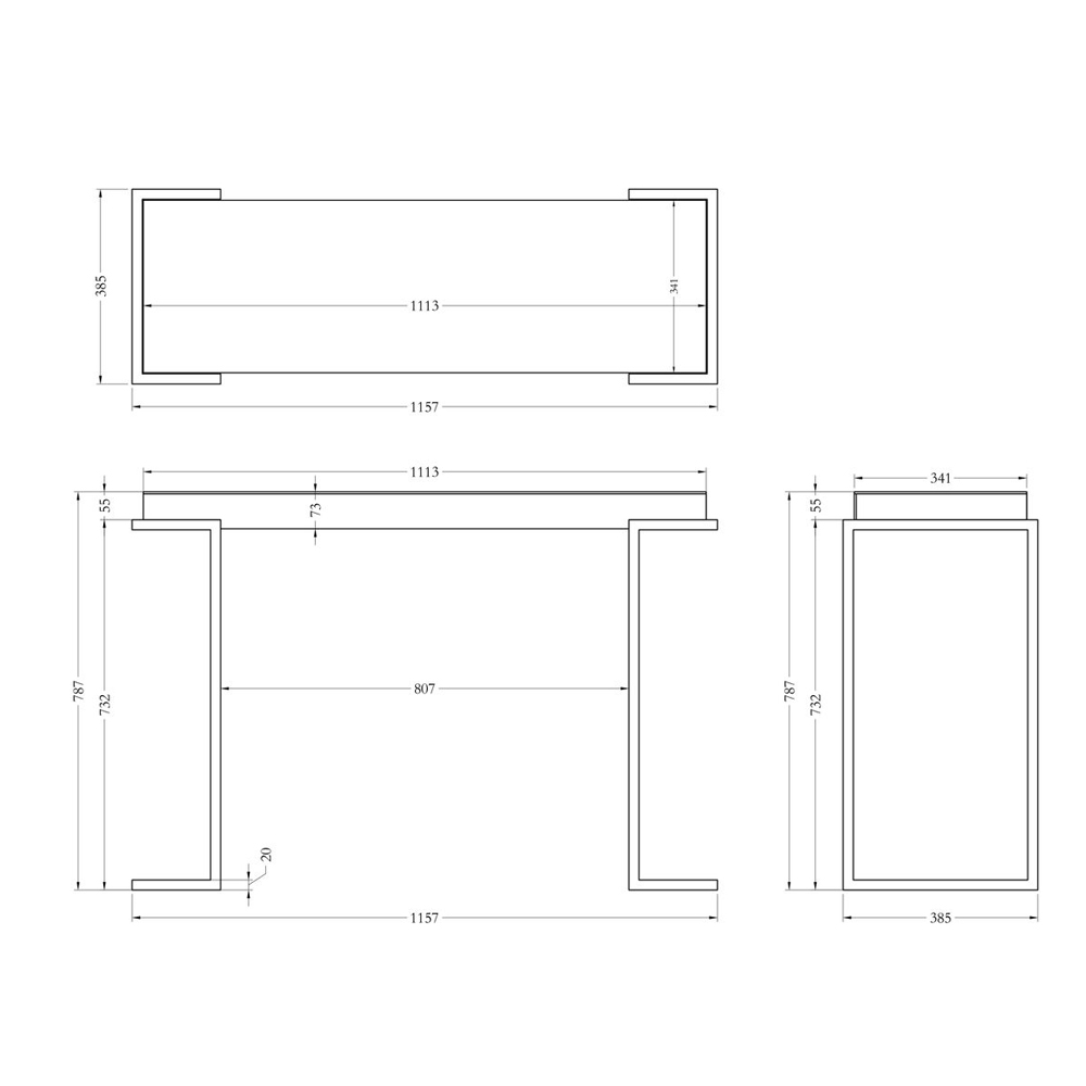 Консоль зеркальная Mirror Chrome Console в Ульяновске