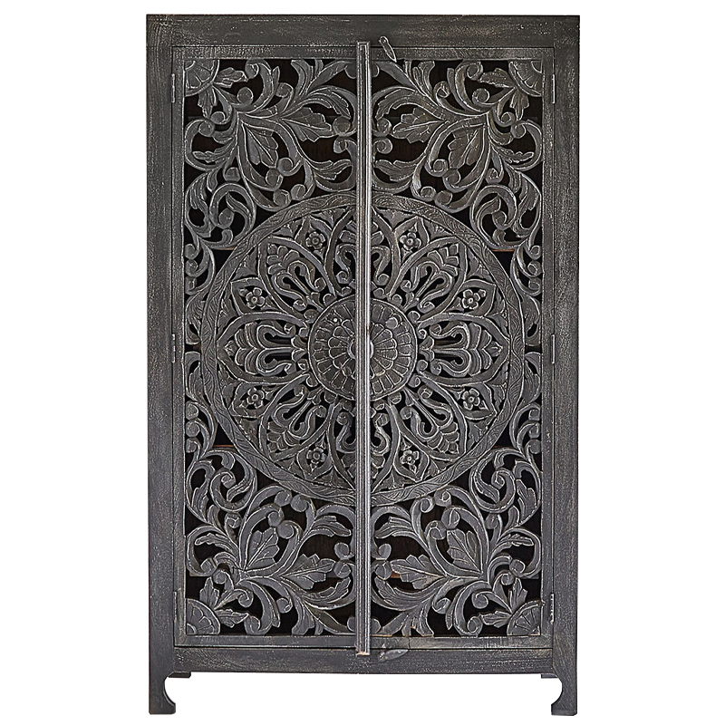 Шкаф Indian Antique White Furniture Cupboard Mistry серый Серый в Ульяновске | Loft Concept 