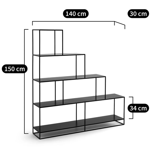 Ступенчатый стеллаж Menzie Steps Metal Rack Black в Ульяновске