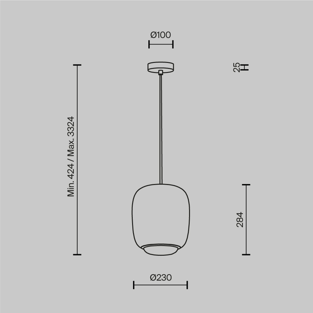 Подвесной светильник Brio Серый 3000К 12Вт в Ульяновске