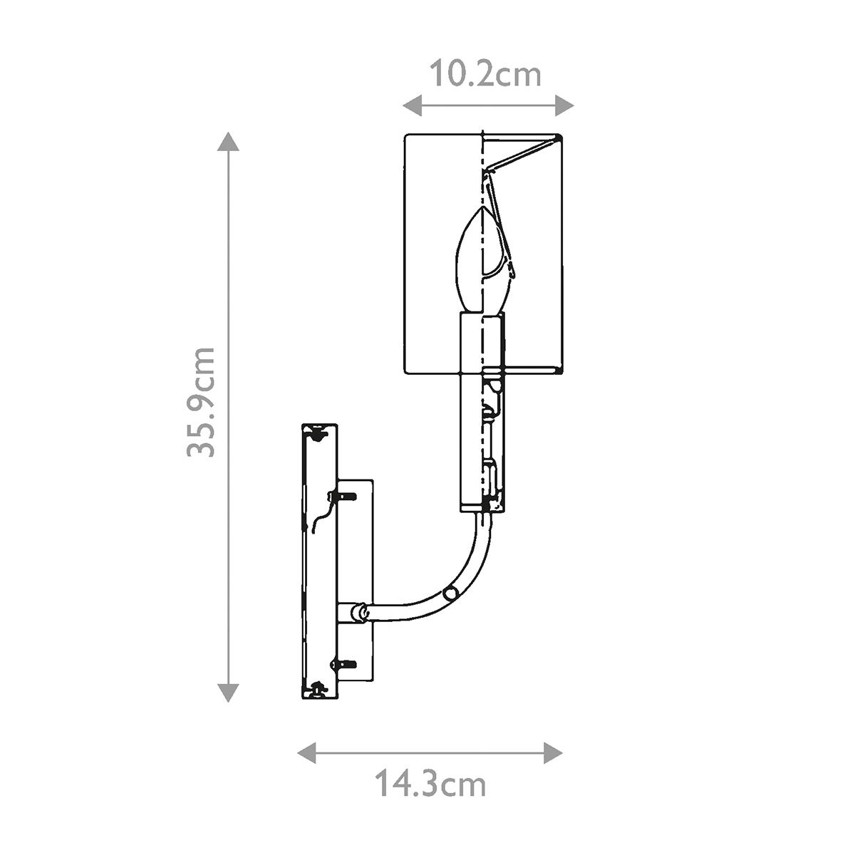 Бра с прямоугольным основанием цвета хром и белым цилиндрическим льняным абажуром Feiss в Ульяновске