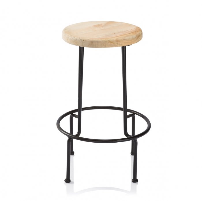 Барный стул Industrial Iron Linden Bar Stool Древесина Черный в Ульяновске | Loft Concept 