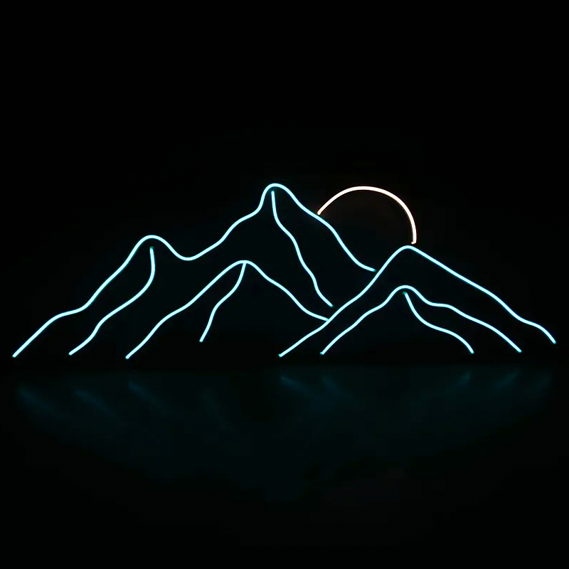 Неоновая настенная лампа Mountains Neon Wall Lamp Прозрачный Бирюзовый Оранжевый в Ульяновске | Loft Concept 