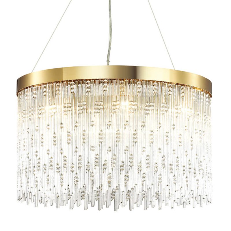 Люстра Hailstorm Rain Kerri Chandelier gold 60 Прозрачный (Transparent) Золотой в Ульяновске | Loft Concept 