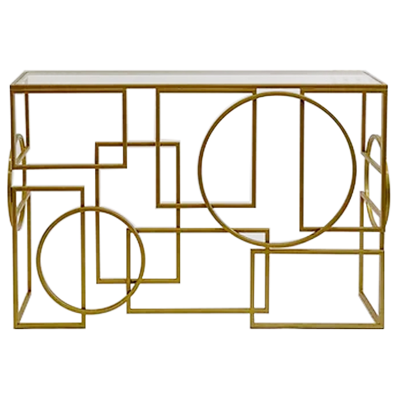 Консоль Geometric Figures Gold Console Золотой Прозрачное Стекло в Ульяновске | Loft Concept 