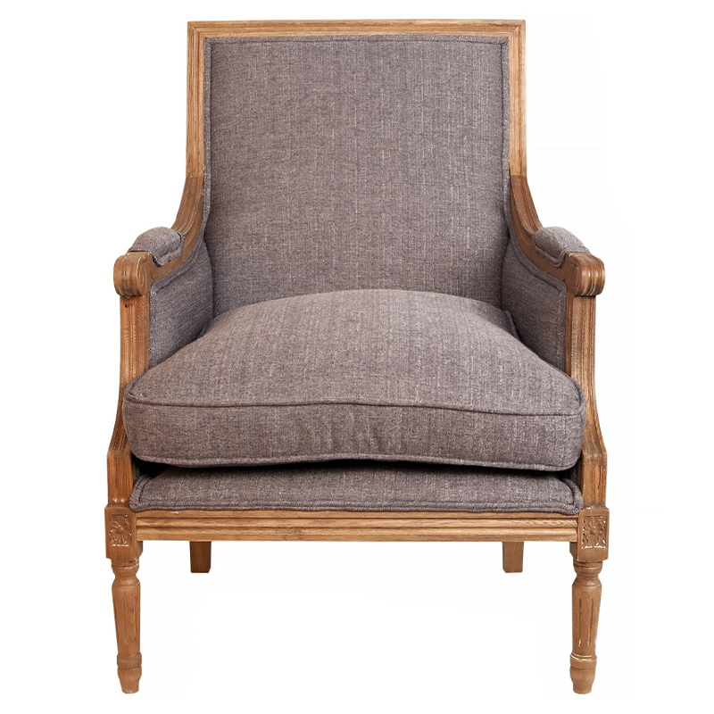 Кресло William Classical Armchair grey flax Серый Коричневый в Ульяновске | Loft Concept 