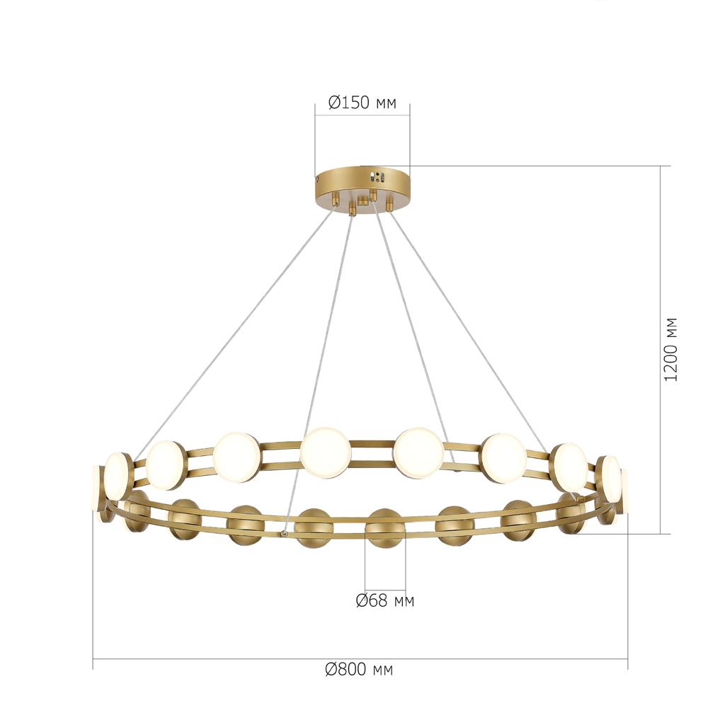 Люстра кольцевая с круглыми светодиодными источниками света Maxine Light в Ульяновске