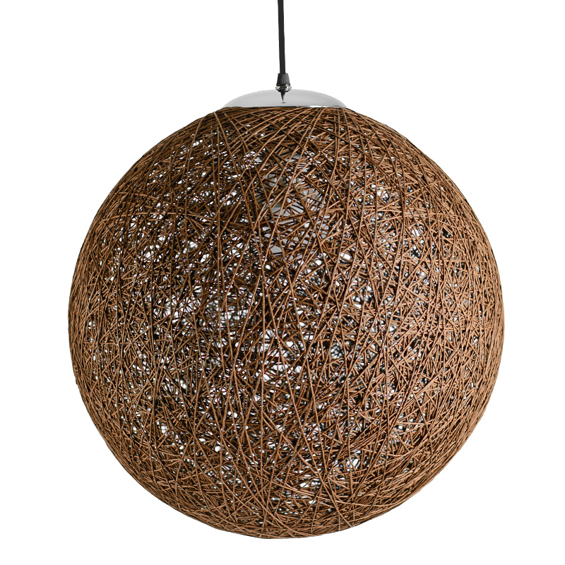 Подвесной светильник Moooi Thread Papier Mache Lamp brown Коричневый в Ульяновске | Loft Concept 