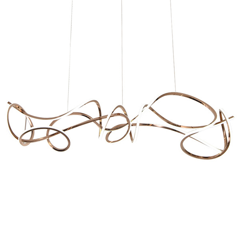 Светодиодная люстра Curly Ribbon Light Глянцевое золото в Ульяновске | Loft Concept 