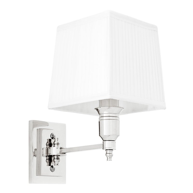 Бра Wall Lamp Lexington Single Nickel+White Никель Белый в Ульяновске | Loft Concept 