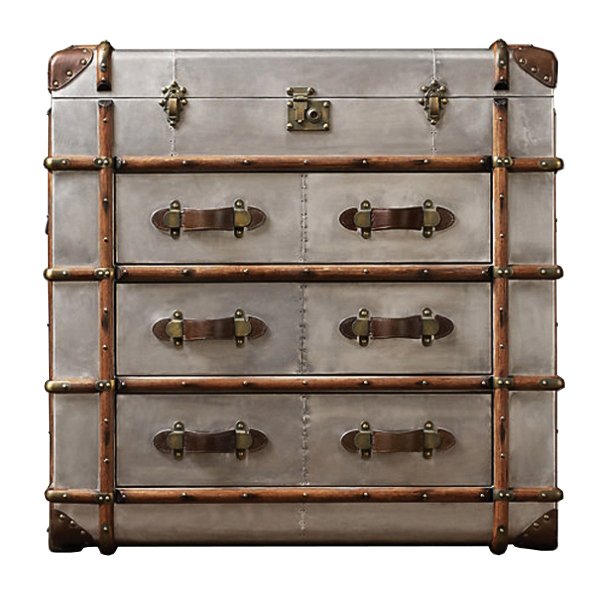 Комод в стиле Лофт RH Richards Polished Aluminum Trunks Chest Алюминий Коричневый винтаж в Ульяновске | Loft Concept 