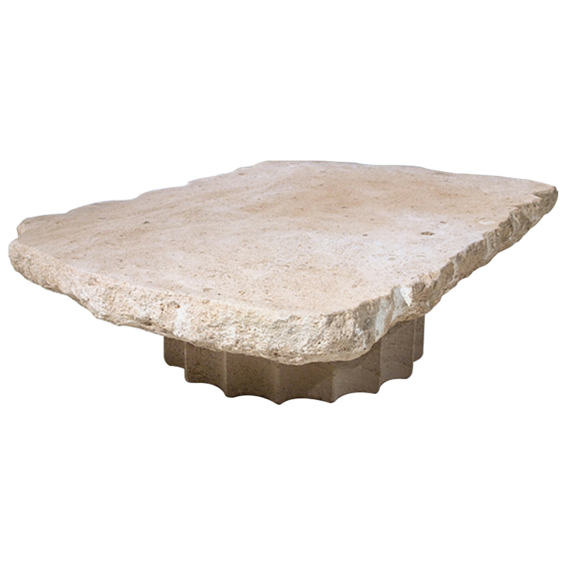 Кофейный стол Travertine Column Coffee Table Бежевый Песочный в Ульяновске | Loft Concept 