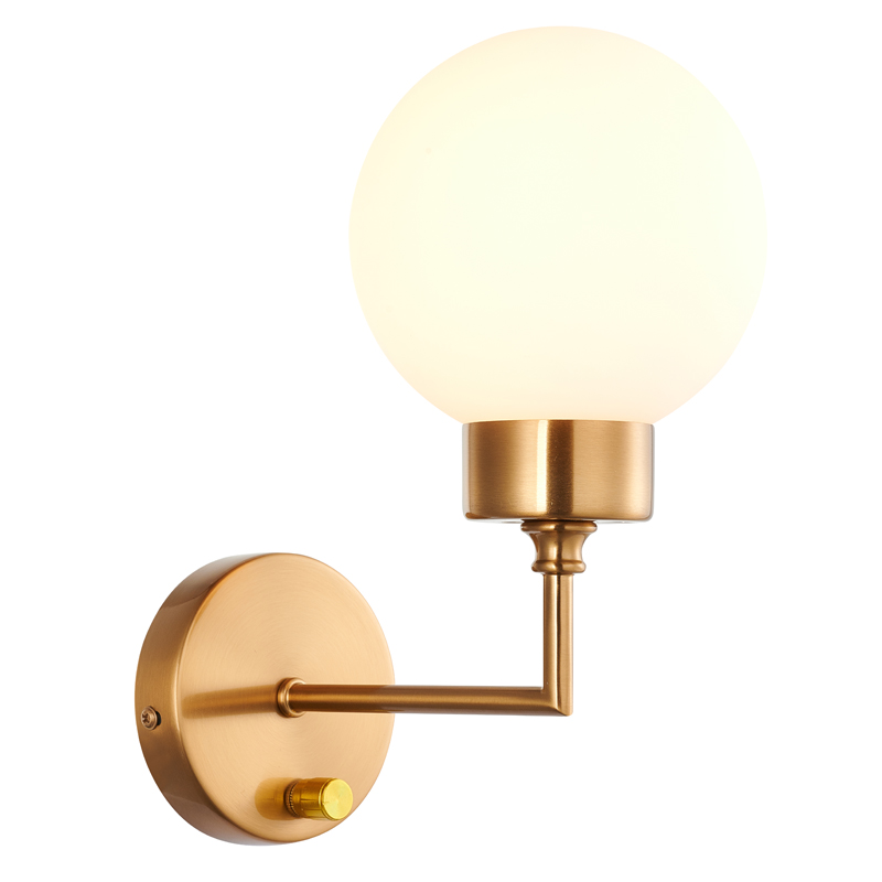 Бра Zibille Sconce brass Латунь Белое матовое стекло в Ульяновске | Loft Concept 