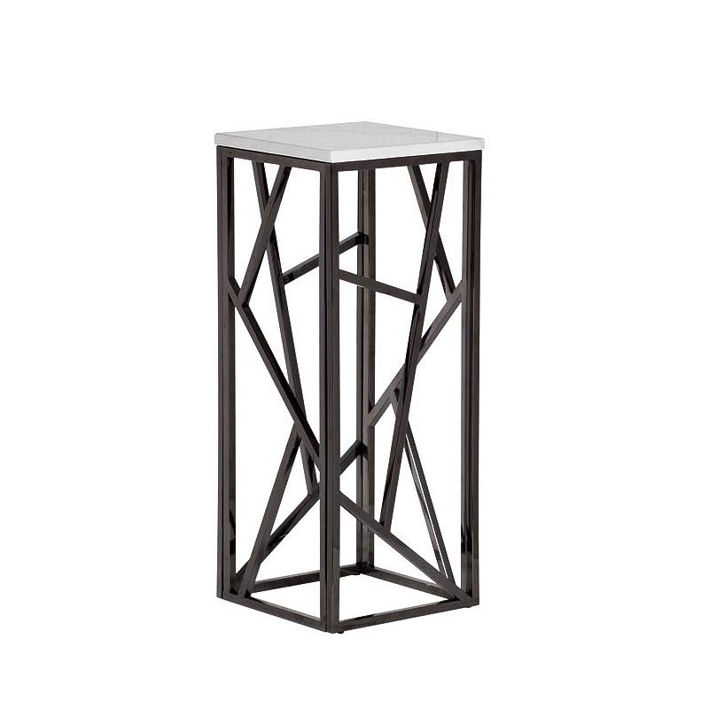 Подставка Serene Furnishing Dark Chrome Marble Top stand Хром Белый в Ульяновске | Loft Concept 