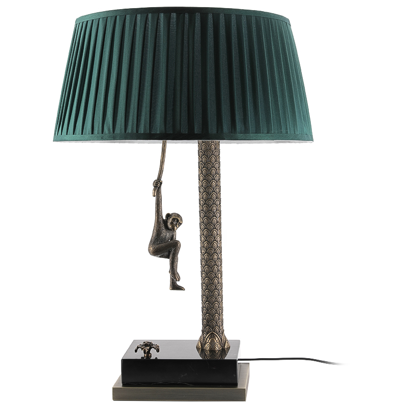 Настольная лампа Джунгли Table Lamp Jungle Emerald Латунь Античная полированная Черный Мрамор Nero Изумрудный в Ульяновске | Loft Concept 