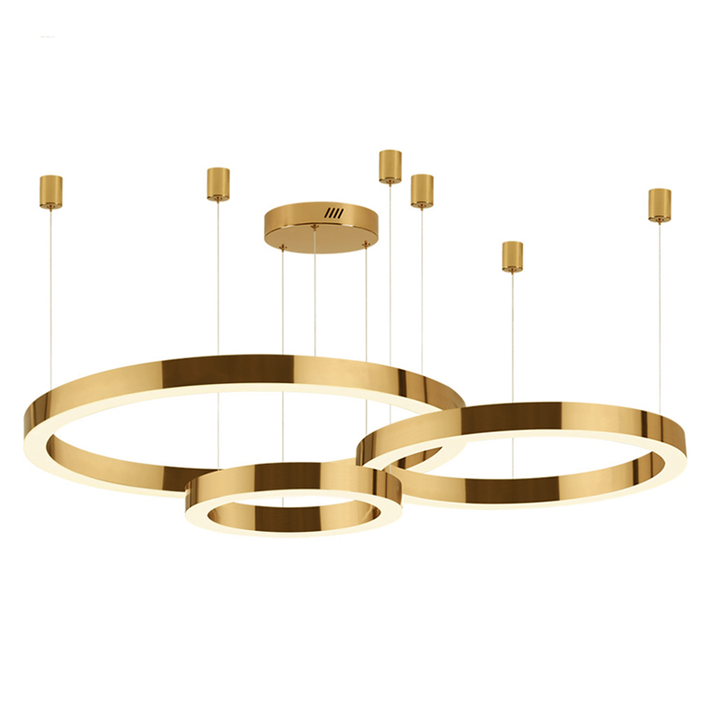 Люстра 3 Gold Ring Horizontal Золотой в Ульяновске | Loft Concept 