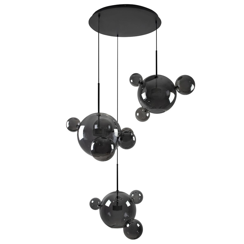 Люстра Bolle Circular Chandelier 14 BUBBLE Giopato & Coombes smoky Дымчатый (Smoke) в Ульяновске | Loft Concept 