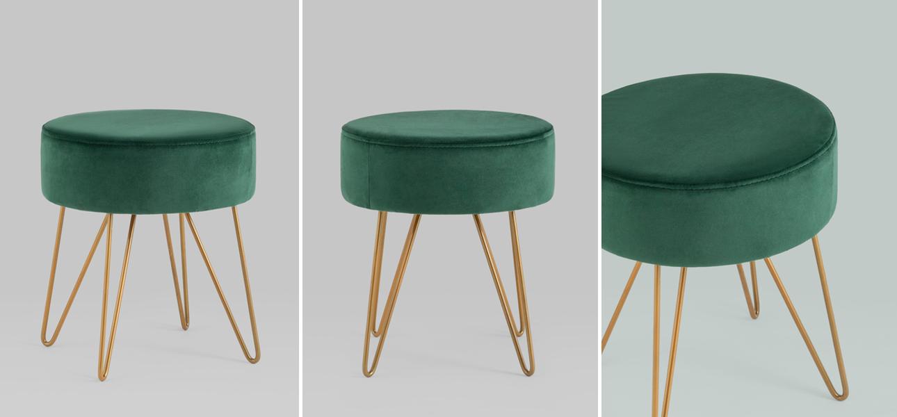 Пуф зелёный велюр Elegant Juliet  - фото