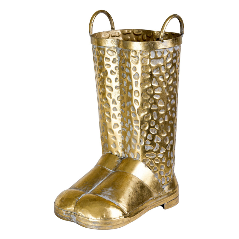 Ваза в форме сапог с рельефной текстурой и ручками Vase Boot Винтажное Темное Золото Ваза в форме сапог с рельефной текстурой и ручками Vase Boot Винтажное Темное Золото в Ульяновске | Loft Concept
