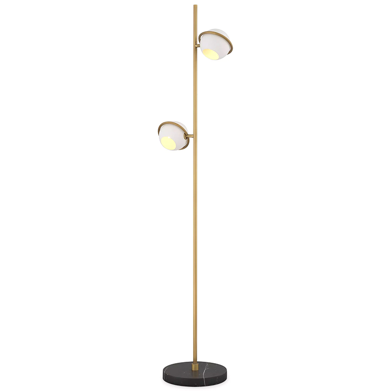 Торшер Eichholtz Floor Lamp Aprillia Золотой Белый Черный Мрамор Nero в Ульяновске | Loft Concept 