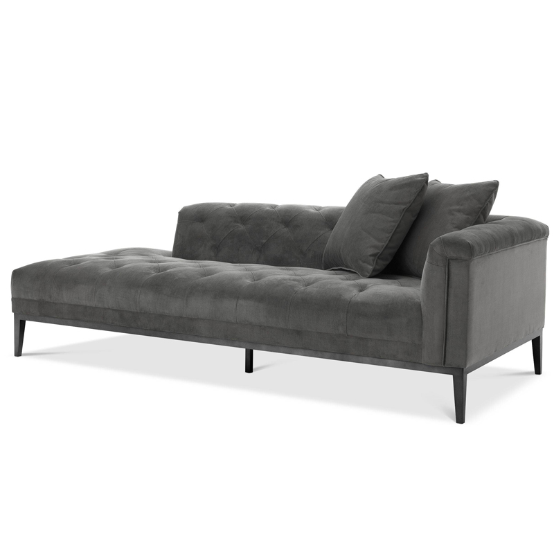 Кушетка Eichholtz Lounge Sofa Cesare Right grey Серый Темная бронза в Ульяновске | Loft Concept 